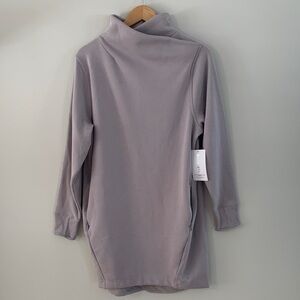 Athleta Cozy Karma Mock Neck Dress Size Large Lilac Purple NWT Relaxed Fit